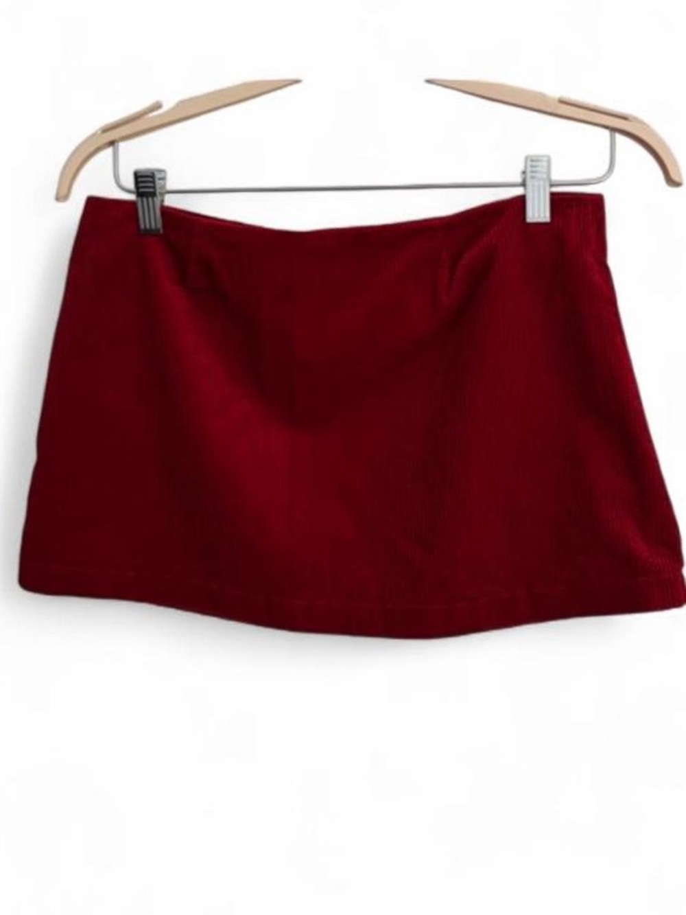 Women's Red Corduroy Micro Mini Skirt